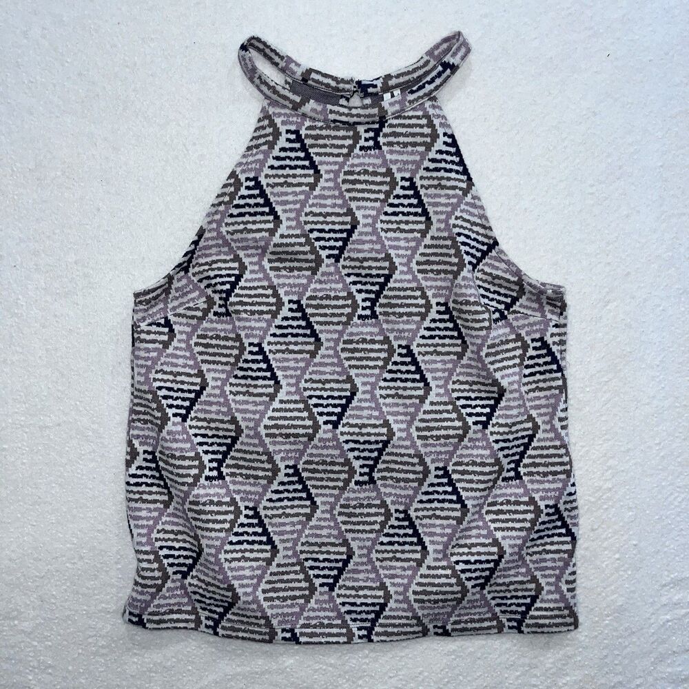 Anthropologie Halter  Racerback Top Geometric Design Women Size Small
